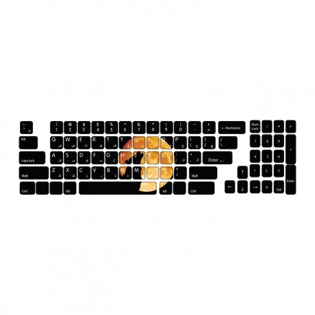 برچسب حروف فارسی کیبورد گراسیپا طرح Wolf کد 102