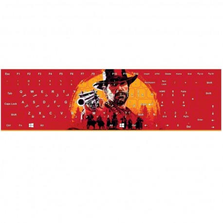 برچسب حروف فارسی کیبورد طرح RED DEAD کد 1