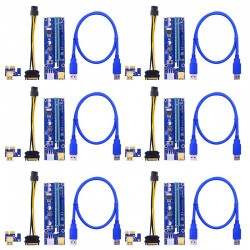 رایزر کارت گرافیک تبدیل PCI EXPRESS X1 به X16 مدل 009S مجموعه 6 عددی