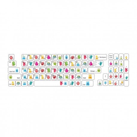 برچسب حروف فارسی کیبورد طرح Monster کد ۱۰۲