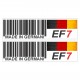 برچسب بدنه خودرو رایسان طرح بارکد مدل EF7 کد SL016 بسته دو عددی