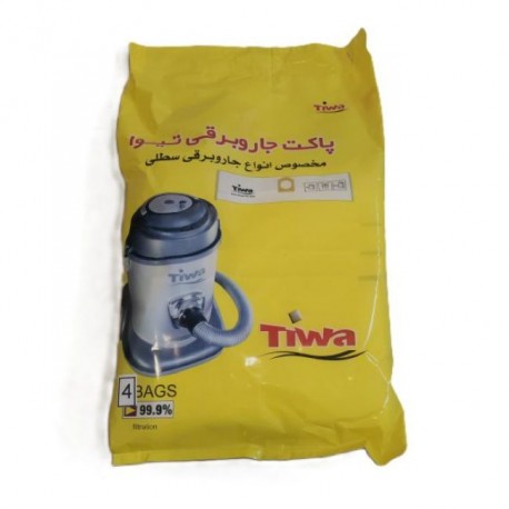 پاکت جارو برقی تیوا مدل 004 مناسب برای انواع جاروبرقی سطلی بسته 4 عددی