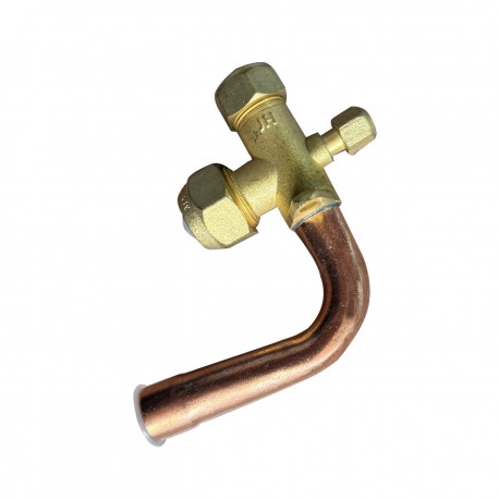 شیرسرویس کولرگازی مدل 3/4 کله کج مناسب برای گاز R22