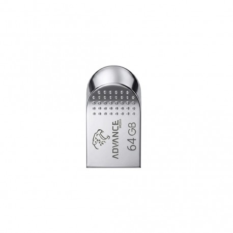 فلش مموری 64 گیگابایتی ادونس مدل A109، با رابط USB 3.0 Type-A، بدنه فلزی و طراحی بند انگشتی، سازگار با USB 2.0