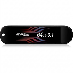 فلش مموری 64 گیگابایت سیلیکون پاور مدل Blaze B10 با رابط USB 3.1، نشانگر LED و خطوط بدنه حساس به دما