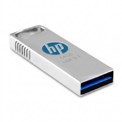فلش مموری 64 گیگابایت اچ‌پی مدل X306W با رابط USB سه‌نقطه‌دو، سرعت خواندن 120 مگابایت بر ثانیه و بدنه استیل