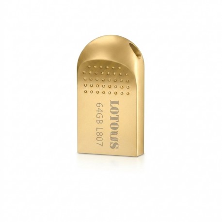 فلش مموری لوتوس مدل L807 ظرفیت 64 گیگابایت با رابط USB 2.0 Type-A، طراحی بندانگشتی و بدنه فلزی