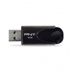 فلش مموری 16 گیگابایتی پی ان وای مدل ATTACHE 4 با رابط USB 2.0، طراحی کشویی و بدنه پلاستیکی ضد خش