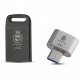 فلش مموری 64 گیگابایت کوئین تک مدل UNIQUE C-PLUS با بدنه فلزی و مبدل USB-C OTG