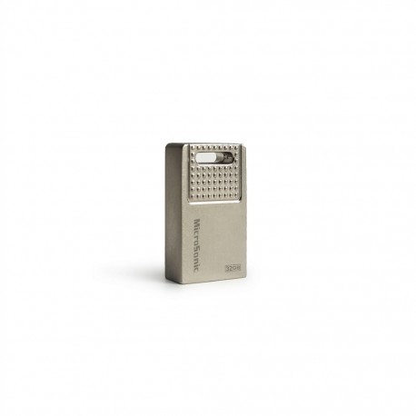 فلش مموری میکروسونیک مدل MINI DRIVE ظرفیت 32 گیگابایت با رابط USB 2.0، بدنه فلزی و مقاوم در برابر آب، ضربه، شوک و لرزش