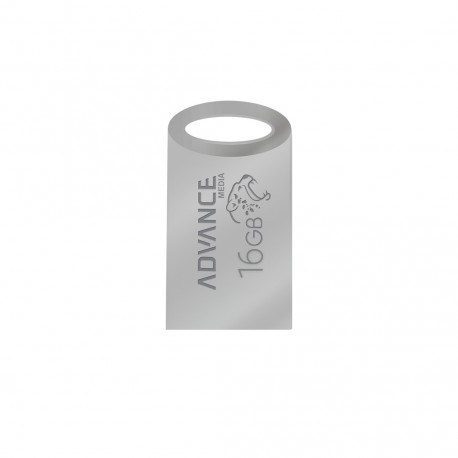 فلش مموری 16 گیگابایت ادونس مدل M-106 با رابط USB 2.0 Type-A، بدنه فلزی و طراحی بندانگشتی با بند آویز