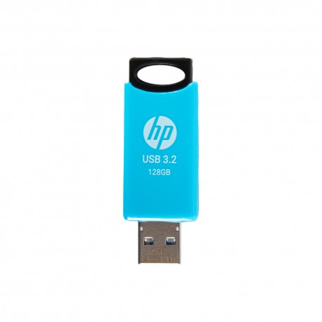فلش مموری 128 گیگابایتی اچ‌پی مدل 712W با رابط USB 3.2 Gen1 از نوع USB Type-A، بدنه پلاستیکی و استانداردهای CE، FCC و BSMI