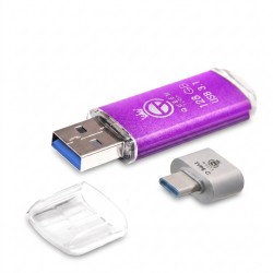 فلش مموری 128 گیگابایت کوئین تک مدل QUICK USB3.1 با مبدل USB-C و مقاومت در برابر آب، ضربه، شوک و لرزش و گرد و غبار