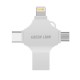 فلش مموری گرین لاین مدل FD-4 IN 1 ظرفیت 128 گیگابایت با رابط microUSB و USB و USB-C و لایتنینگ