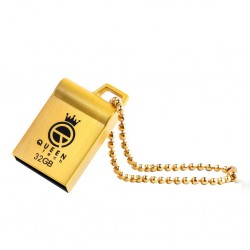 فلش مموری 32 گیگابایت کوئین تک مدل G.ML با رابط USB 2.0، طراحی فشرده و زنجیر، مقاوم در برابر آب، ضربه، لرزش و گردوغبار