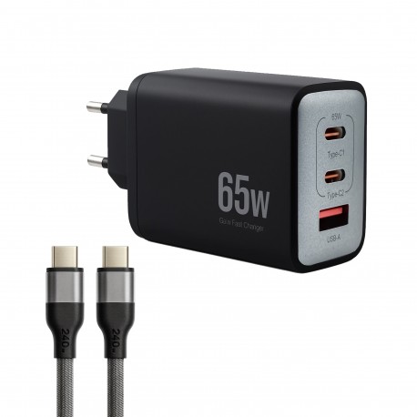 شارژر دیواری 65 وات وونک مدل PD-65W به همراه کابل USB-C