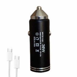 شارژر فندکی 30 وات اچ تی ام مدل c23 به همراه کابل USB-C