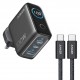 شارژر دیواری 100 وات سه پورت انکر مدل B121B به همراه کابل تبدیل USB-C