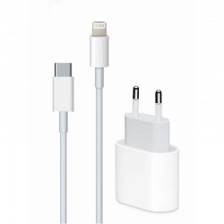 شارژر دیواری 20 وات دبلیو یو دبلیو مدل IPHONE 14 به همراه کابل تبدیل لایتنینگ