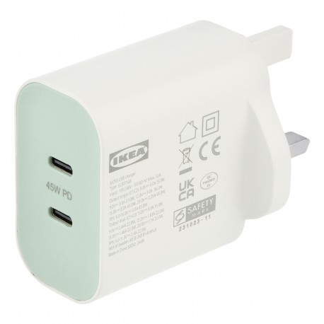 شارژر دیواری 45 وات دو پورت ایکیا مدل SJÖSS