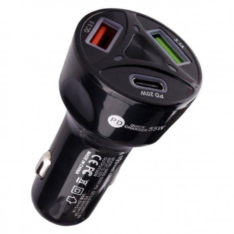 شارژر فندکی 55 وات پی دی مدل FAST CHARGER 55W