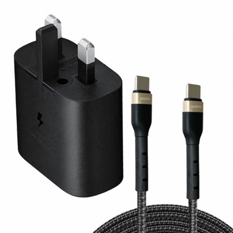 شارژر دیواری 25 وات لیندوس مدل Galaxy S24 fe به همراه کابل تبدیل USB-C