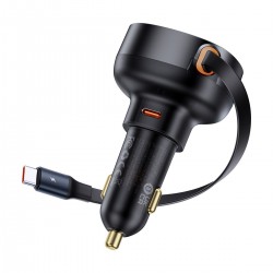 شارژر فندکی 60 وات بیسوس مدل Retractable به همراه کابل USB-C