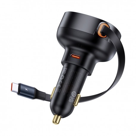 شارژر فندکی 60 وات بیسوس مدل Retractable به همراه کابل USB-C