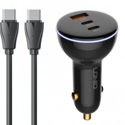 شارژر فندکی 160 وات الدینیو مدل ‌C102 به همراه کابل usb-C