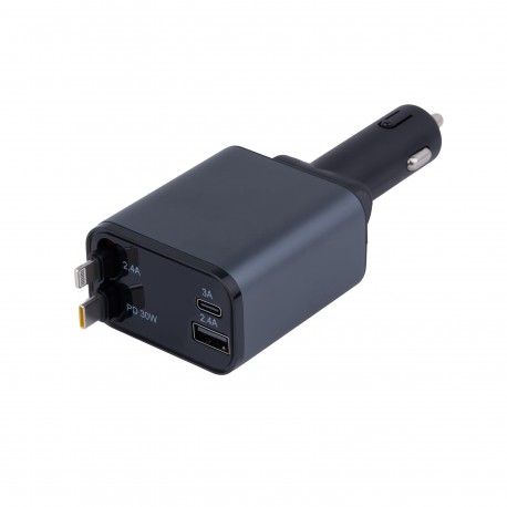 شارژر فندکی 30 وات دو پورت گرین لاین مدل GNRCC50WBK