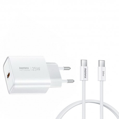 شارژر دیواری 25 وات ریمکس مدل A55 SUPERFAST به همراه کابل تبدیل USB-C