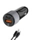 شارژر فندکی الدینیو مدل C510Q به همراه کابل تبدیل usb-C
