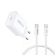 شارژر دیواری 20 وات ریمکس مدل IPHONE 15 پورت PD به همراه کابل تبدیل USB-C