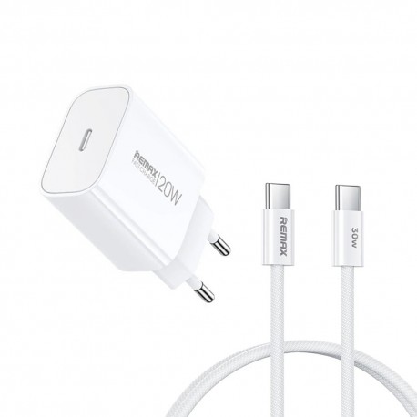 شارژر دیواری 20 وات ریمکس مدل IPHONE 15 پورت PD به همراه کابل تبدیل USB-C