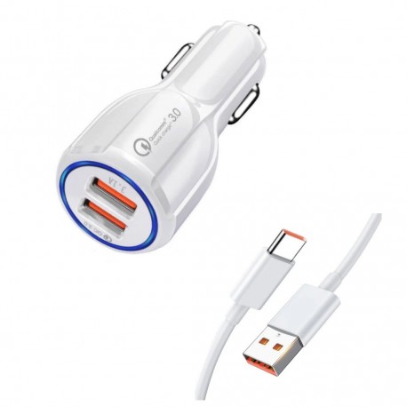 شارژر فندکی 35 وات مدل QC 3 به همراه کابل USB-C
