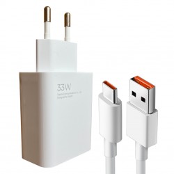 شارژر دیواری 33 وات توربو مدل Note 12s به همراه کابل تبدیل USB-C