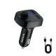 شارژر فندکی هنین 25 وات 2 پورت مدل DriveCharge 1 به همراه کابل تبدیل USB-A به USB-C به طول 1 متر