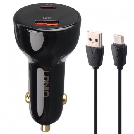 شارژر فندکی 100 وات الدینیو مدل C101 به همراه کابل usb-c
