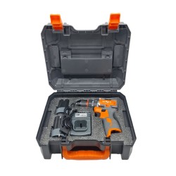 دریل چکشی شارژی براشلس سه نظام 10 میلی متری 16/8 ولت مکث اچ ام تی مدل 16.8V Li_ionمجوعه 5 عددی