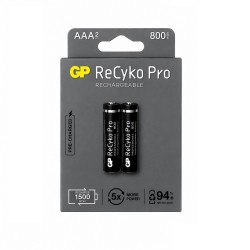 باتری شارژی نیم قلمی جی پی مدل GP AAA REACHARGABLE 800mAh بسته 2 عددی