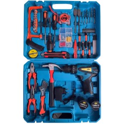 مجموعه 199 عددی دریل پیچ گوشتی چکشی شارژی 10 میلی متری 128 ولت جاب مدل JB-128 GRE