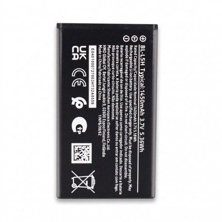 باتری موبایل مدل BL-L5H ظرفیت 1450 میلی آمپر ساعت مناسب برای گوشی موبایل نوکیا 105 / 110 / 150 4G