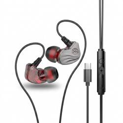 هندزفری سیمی ایفورج مدل MA-104C با رابط USB Type-C، درایور 10 میلی‌متری، کلید مدیریت صدا، گیره نگهدارنده و مقاومت در برابر آب