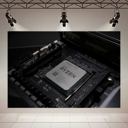 پوستر طرح تکنولوژی و قطعات کامپیوتر مدل CPU Ryzen7 3700xکد AR23440