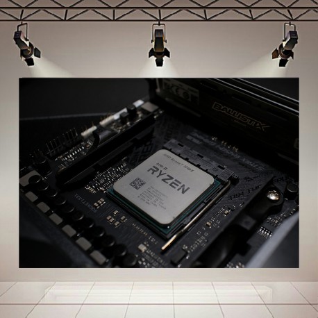 پوستر طرح تکنولوژی و قطعات کامپیوتر مدل CPU Ryzen7 3700xکد AR23440