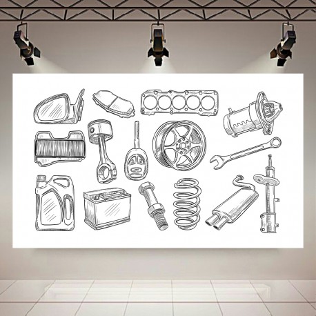 پوستر طرح مکانیکی مدل قطعات خودرو کد PD20697