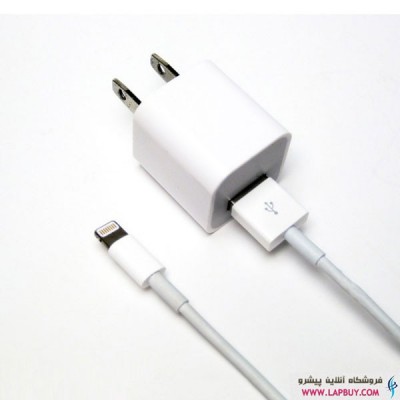 Apple iphone AC Adapter 2 Pin شارژر اصلی آیفون همراه با کابل