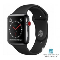 Apple Watch Series 3 Cellular 42mm Space Black Stainless Steel Case with Black Sport Band ساعت هوشمند اپل واچ