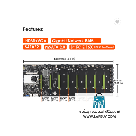 Mining Motherboard Mining Rig S37 5.5mm مادربرد بیت کوین ماینینگ